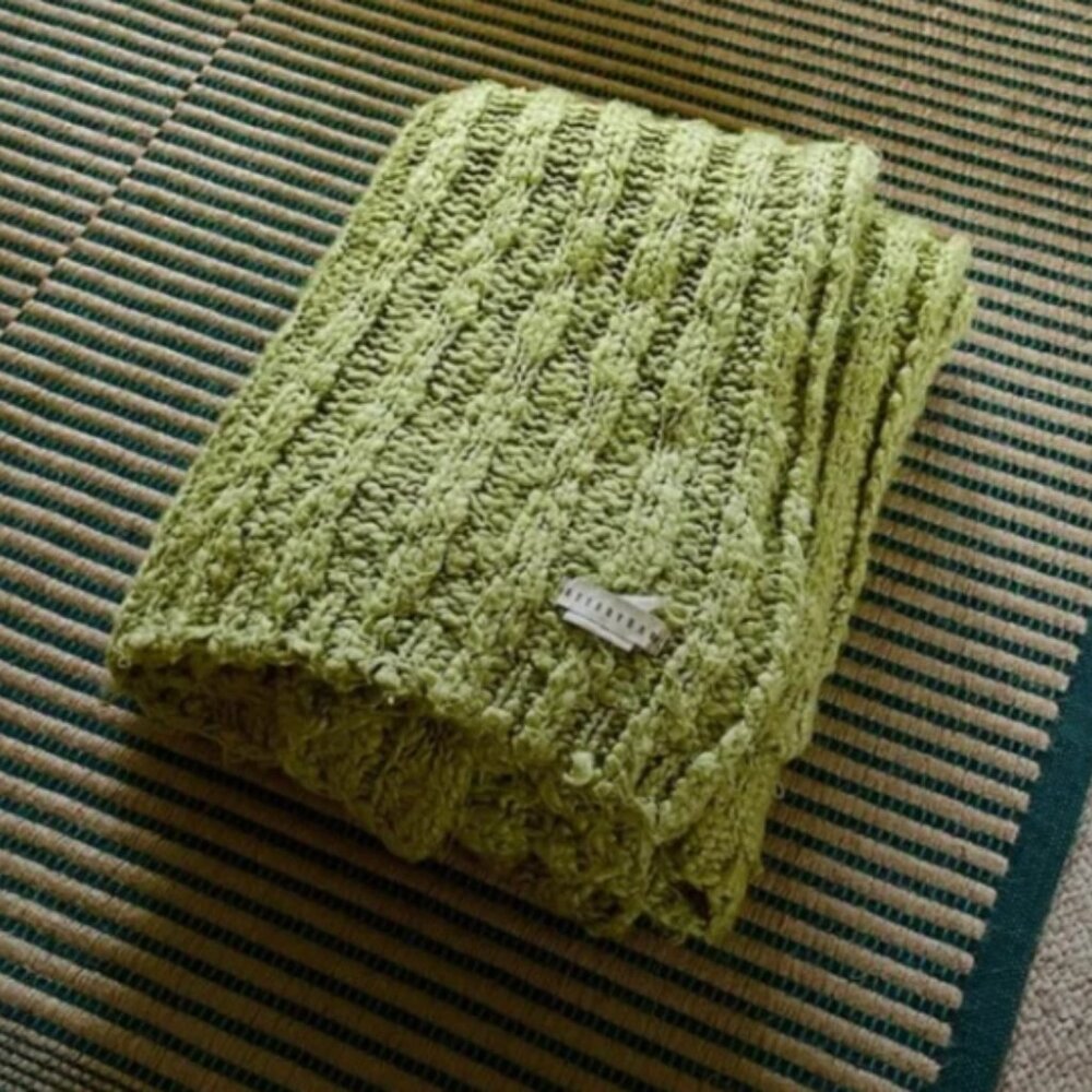 Pottery Barn Green Channel Throw Blanket